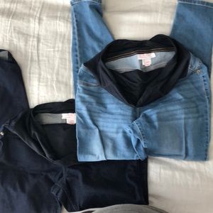 Two pairs of maternity jeggings, size 8/29R